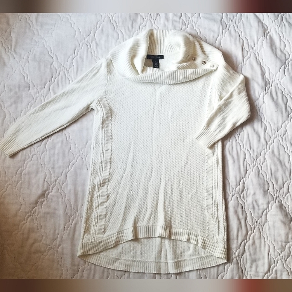 White House Black Market Cream Cowl Neck Sweater